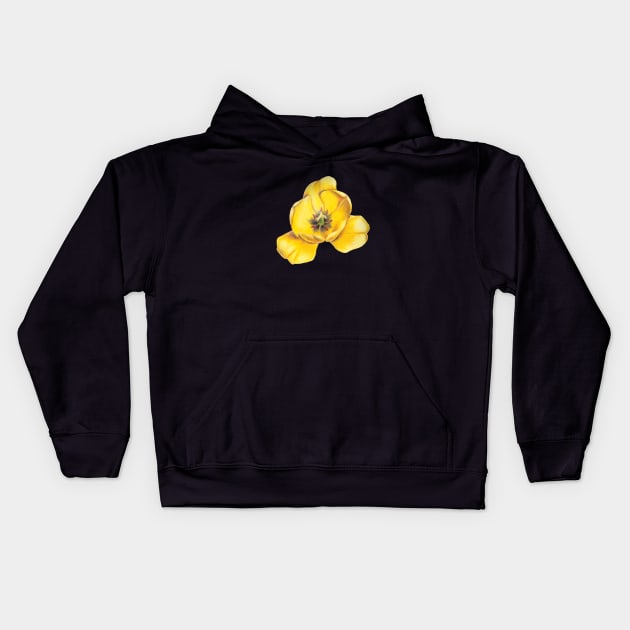 Yellow Tulip Flower Kids Hoodie by VeraAlmeida